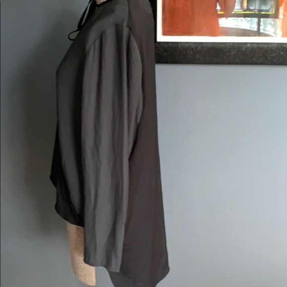 Silence+Noise black/gray color block wrap tie top - Picture 6 of 7